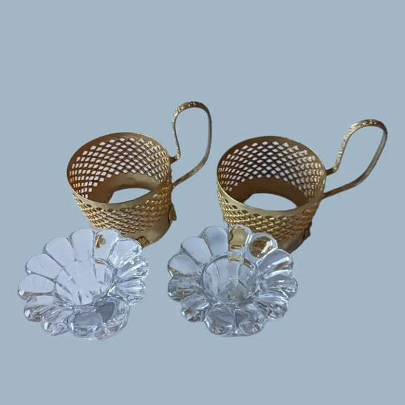 Set of 2 candle holder gold - Picture 6 of 8